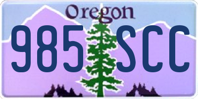 OR license plate 985SCC