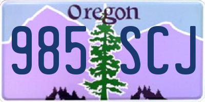 OR license plate 985SCJ
