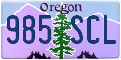 OR license plate 985SCL