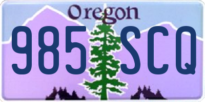 OR license plate 985SCQ