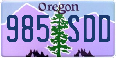 OR license plate 985SDD