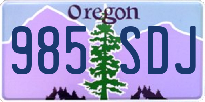 OR license plate 985SDJ