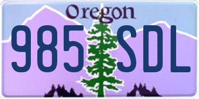 OR license plate 985SDL