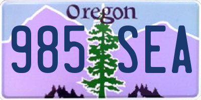 OR license plate 985SEA