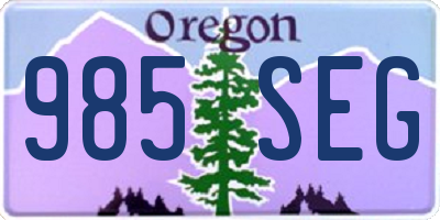 OR license plate 985SEG