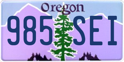 OR license plate 985SEI