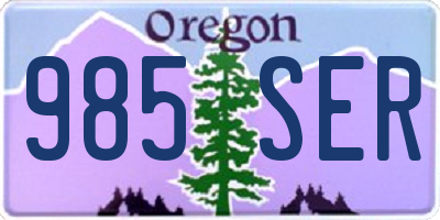 OR license plate 985SER