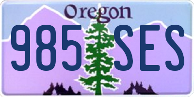 OR license plate 985SES