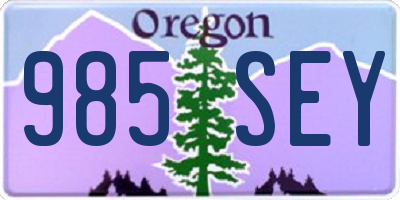 OR license plate 985SEY