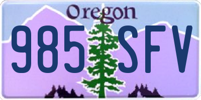 OR license plate 985SFV
