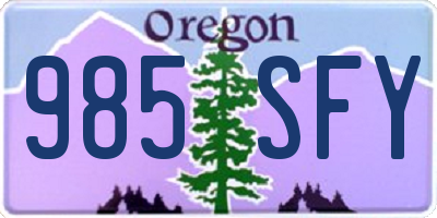 OR license plate 985SFY