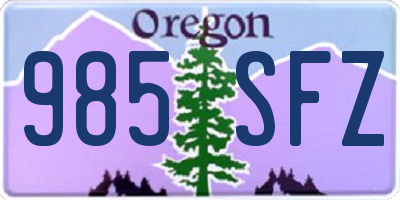 OR license plate 985SFZ
