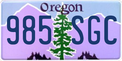 OR license plate 985SGC