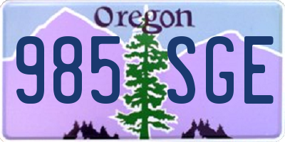 OR license plate 985SGE