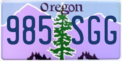 OR license plate 985SGG