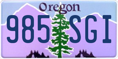 OR license plate 985SGI