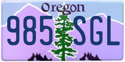OR license plate 985SGL