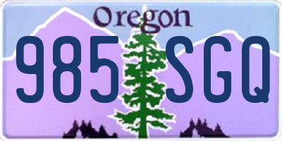 OR license plate 985SGQ