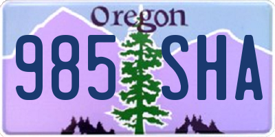 OR license plate 985SHA