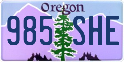 OR license plate 985SHE
