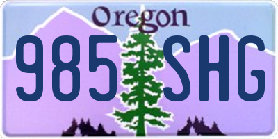 OR license plate 985SHG