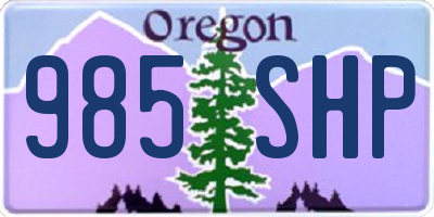 OR license plate 985SHP