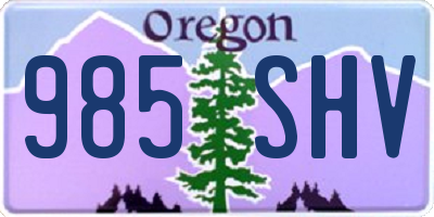 OR license plate 985SHV
