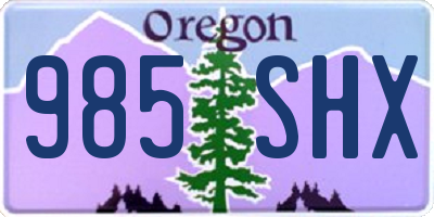 OR license plate 985SHX