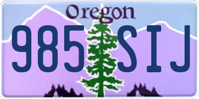 OR license plate 985SIJ