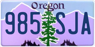 OR license plate 985SJA