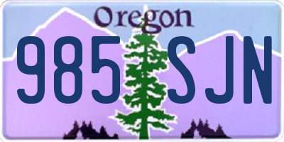 OR license plate 985SJN