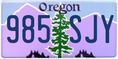OR license plate 985SJY