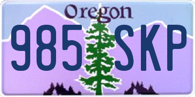 OR license plate 985SKP