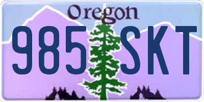 OR license plate 985SKT