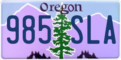 OR license plate 985SLA