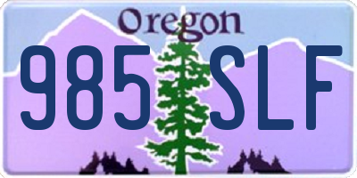 OR license plate 985SLF