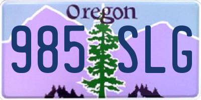 OR license plate 985SLG