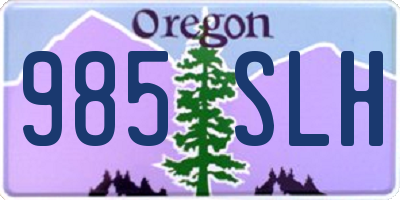 OR license plate 985SLH