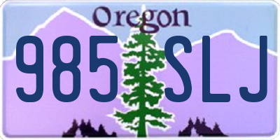 OR license plate 985SLJ
