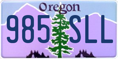 OR license plate 985SLL