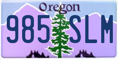 OR license plate 985SLM