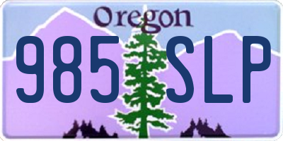 OR license plate 985SLP