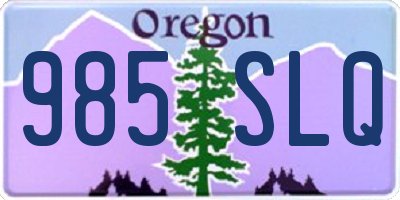 OR license plate 985SLQ