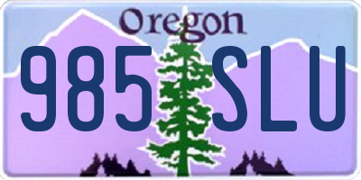 OR license plate 985SLU