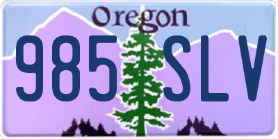 OR license plate 985SLV