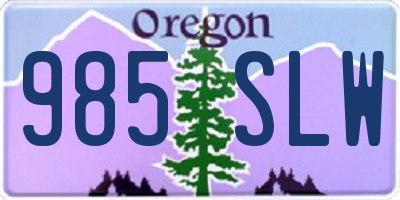 OR license plate 985SLW