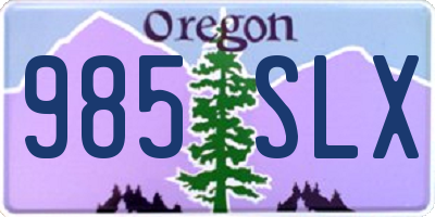 OR license plate 985SLX