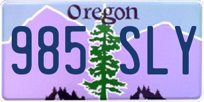 OR license plate 985SLY