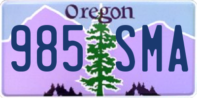 OR license plate 985SMA