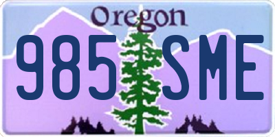 OR license plate 985SME